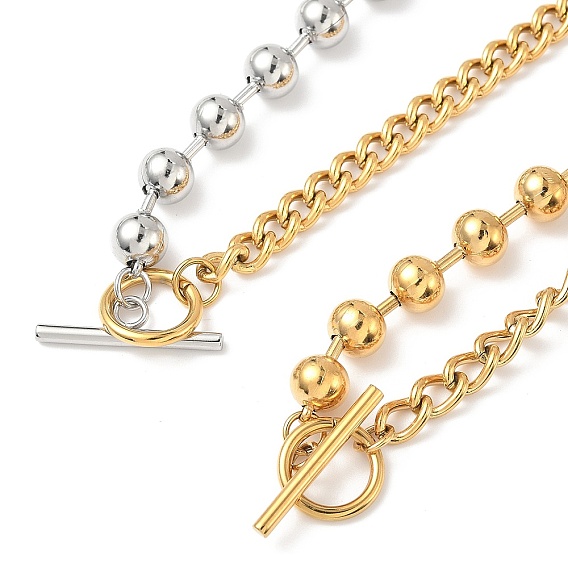 304 ожерелья из полукруглой цепочки и витой цепочки из нержавеющей стали с пряжками