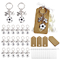 Alloy Keychains, Football, with 304 Stainless Steel Rings and Organza Bags and Paper Card