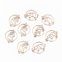 304 Stainless Steel Links Connectors, Laser Cut, Flat Round with Hollow Bear