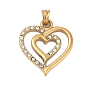 304 из нержавеющей стали Кристалл Rhinestone подвески, шарма сердца, ионное покрытие (ip)