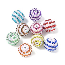 Полосатые бусины из смоляных стразов, круглые бусины из жевательной резинки, с акриловой