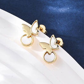 Серьги-гвоздики из латуни в форме ракушки-бабочки, с уха орехов, без кадмия и без свинца, стойки покрытие, долговечный