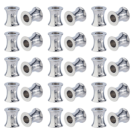 40шт 202 европейские бусины из нержавеющей стали, бусины с большим отверстием, колонка