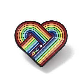Rainbow Heart Alloy Enamel Pin Brooch, for Backpack Clothes