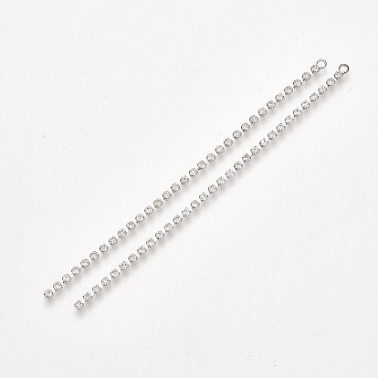 Brass Cubic Zirconia Big Pendants, Cadmium Free & Nickel Free & Lead Free, Clear