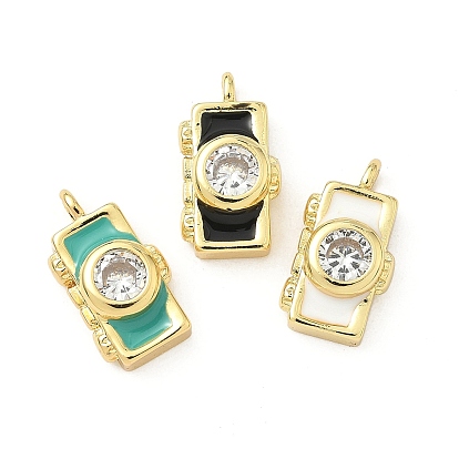 Кулон из циркония, с эмалью, камера, без свинца и без кадмия, стойки покрытие, долговечный, реальный 18 k позолоченный