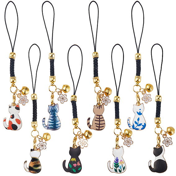 16 шт 8 стиль кошачий сплав эмалированные мобильные ремешки