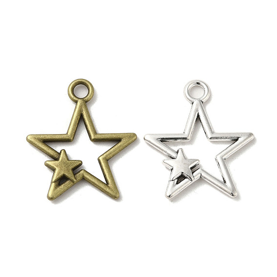 Сплавочные подвески тибетского стиля, без кадмия и без свинца, звезда