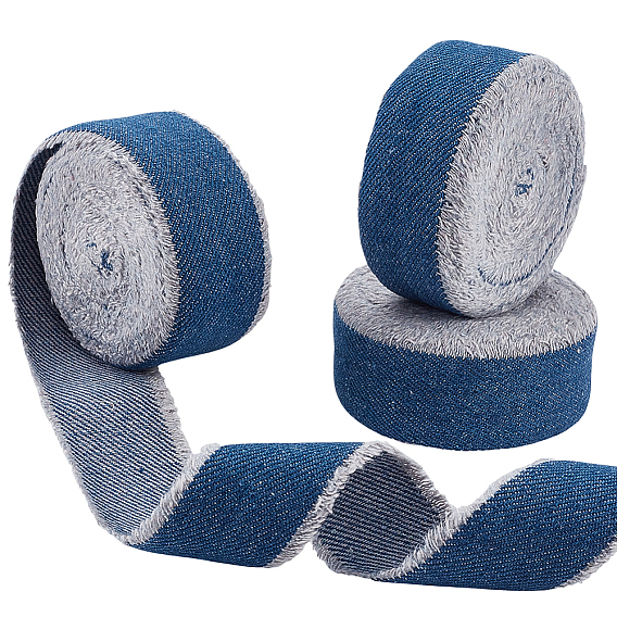 3 рулоны полиэфирной ленты, джинсовая ткань, аксессуары для одежды