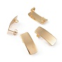 304 Stainless Steel Stud Earring Findings, with Ear Nuts/Earring Backs and Loop, Long-Lasting Plated, Rectangle
