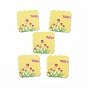 Acrylic Cabochons, for Hair Pins, Hair & Earrings Accessories, Square with Flower Pattern