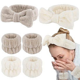 Fashion Bow Hairband and Wristband Set for Women - Perfect for Washing Face, Yoga, Makeup and Sports