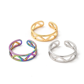 201 кольцо из нержавеющей стали, открытое кольцо манжеты, полое треугольное кольцо для мужчин и женщин