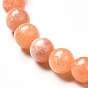 Natural Peach Calcite Round Beads Stretch Bracelet for Her