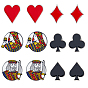 12шт 6 стили игральная карта знак эмалированный значок, значок из платинового сплава для рюкзака, разнообразные