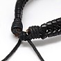 Trendy Unisex Casual Style Imitation Leather and Leather Bracelets, with Waxed Cord, 58mm