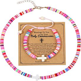 Наборы браслетов и ожерелий из полимерной глины, наборы украшений с перекрестными связями