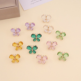 Colorful Butterfly Earrings in 925 Silver, Unique and Trendy Ear Jewelry