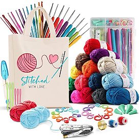 73-piece crochet complete set of tools DIY hand-knitting needles and threads including acrylic thread storage bag TPR crochet set