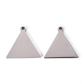 201 Stainless Steel Pendants, Laser Cut, Triangle