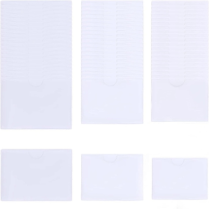 45Pcs Rectangle PVC Transparent Pouch, Self-adhesive Price Tag Label Bag