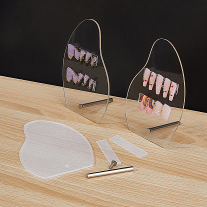 4 Sets Acrylic Nail Art Display Board, for False Nails Tips Show Stand