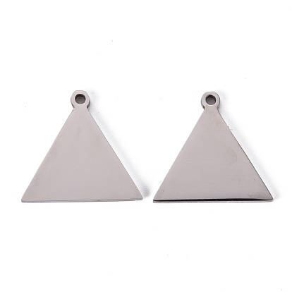201 Stainless Steel Pendants, Laser Cut, Triangle