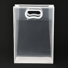 Rechteck transparente Plastiktüten, mit Griffen, zum Einkaufen, Kunsthandwerk, Geschenke