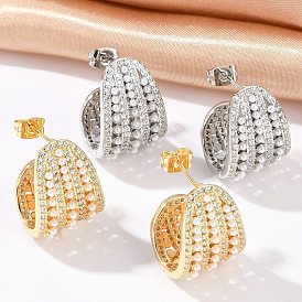 Латунь серьги стержня, с жемчужными бусинами из абс-пластика, без свинца и без кадмия, долговечный