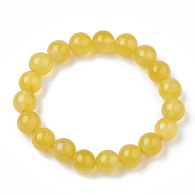 Natural Gemstone Bead Stretch Bracelets, Round