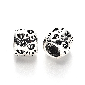 Настройки сплав шарик эмали тибетский стиль, бусины с большим отверстием, без свинца, столбик с отпечатком лапы