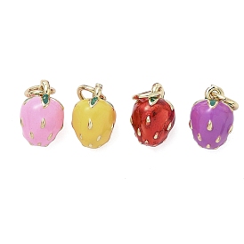 Латунь эмаль прелести, стойки покрытие, долговечный, без свинца и без кадмия, реальный 18 k позолоченный, клубничное очарование