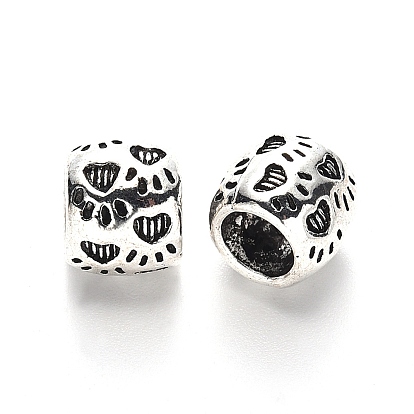 Настройки сплав шарик эмали тибетский стиль, бусины с большим отверстием, без свинца, столбик с отпечатком лапы