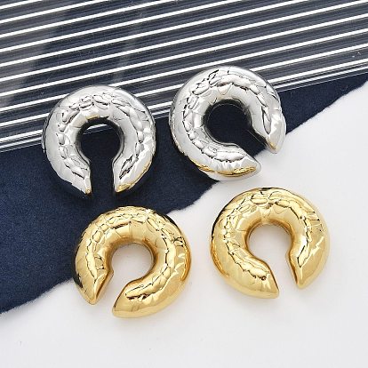 304 серьги-каффы из нержавеющей стали в форме буквы С для женщин, ионное покрытие (ip)