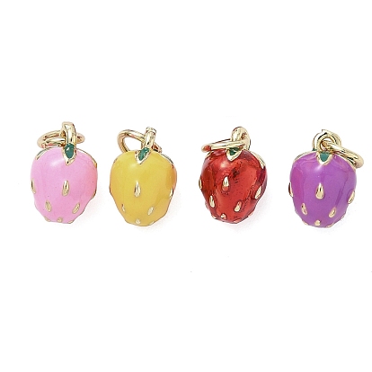 Латунь эмаль прелести, стойки покрытие, долговечный, без свинца и без кадмия, реальный 18 k позолоченный, клубничное очарование