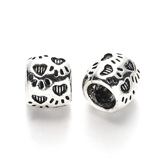 Настройки сплав шарик эмали тибетский стиль, бусины с большим отверстием, без свинца, столбик с отпечатком лапы