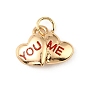 Подвески из латуни с эмалью ко Дню святого Валентина, сердце со словом ты мне очарование