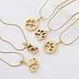 304 collares con colgante de acero inoxidable para mujer, dorado
