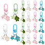 20Pcs 4 Colors Turtle & Starfish Synthetic Turquoise Pendant Decorations, with Alloy Swivel Clasps