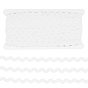 12M Wave Bending Fringe Trim, Sewing Ribbon, for Cloth Dress DIY Making Decorate, with 1Pc Display Card