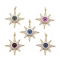 Латунные микро проложить кубического циркония подвески, с акрилом и прыжковым кольцом, долговечный, звезды с глаз, золотые