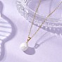 Подвеска из натурального барочного жемчуга кеши 304 Цепочка из нержавеющей стали, белые