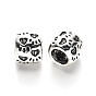 Настройки сплав шарик эмали тибетский стиль, бусины с большим отверстием, без свинца, столбик с отпечатком лапы