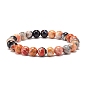 Dyed Natural Fire Crackle Agate Bead Stretch Bracelets
