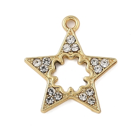 Alloy Rhinestone Pendants, UV Plated, Star