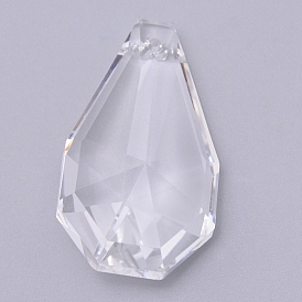 Vidrio transparente colgantes grandes, para colgantes de cristal de araña, facetados, piriforme