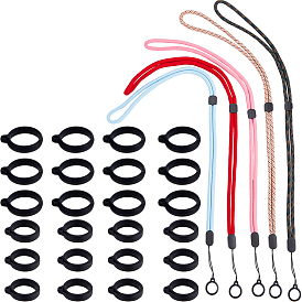 Набор для самостоятельного изготовления шнурка для ожерелья с защитой от потери, включая силиконовый кулон, шейные ремни из нейлонового шнура, Ремешок для электронного стилуса, зажигалки и ручки