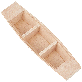 Wooden Boat Display Ornaments, Mini Boat Model, for Micro Landscape Garden Decoration Accessories