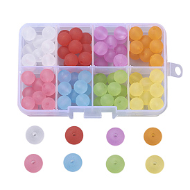 Round Transparent Acrylic Beads, Frosted