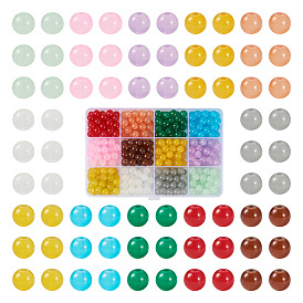 360шт 12 стиль имитация нефрита стеклянные бусины нити, окрашеные, круглые